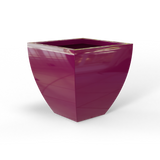 Lima tapered square fiberglass planter in Gloss Eggplant, studio render