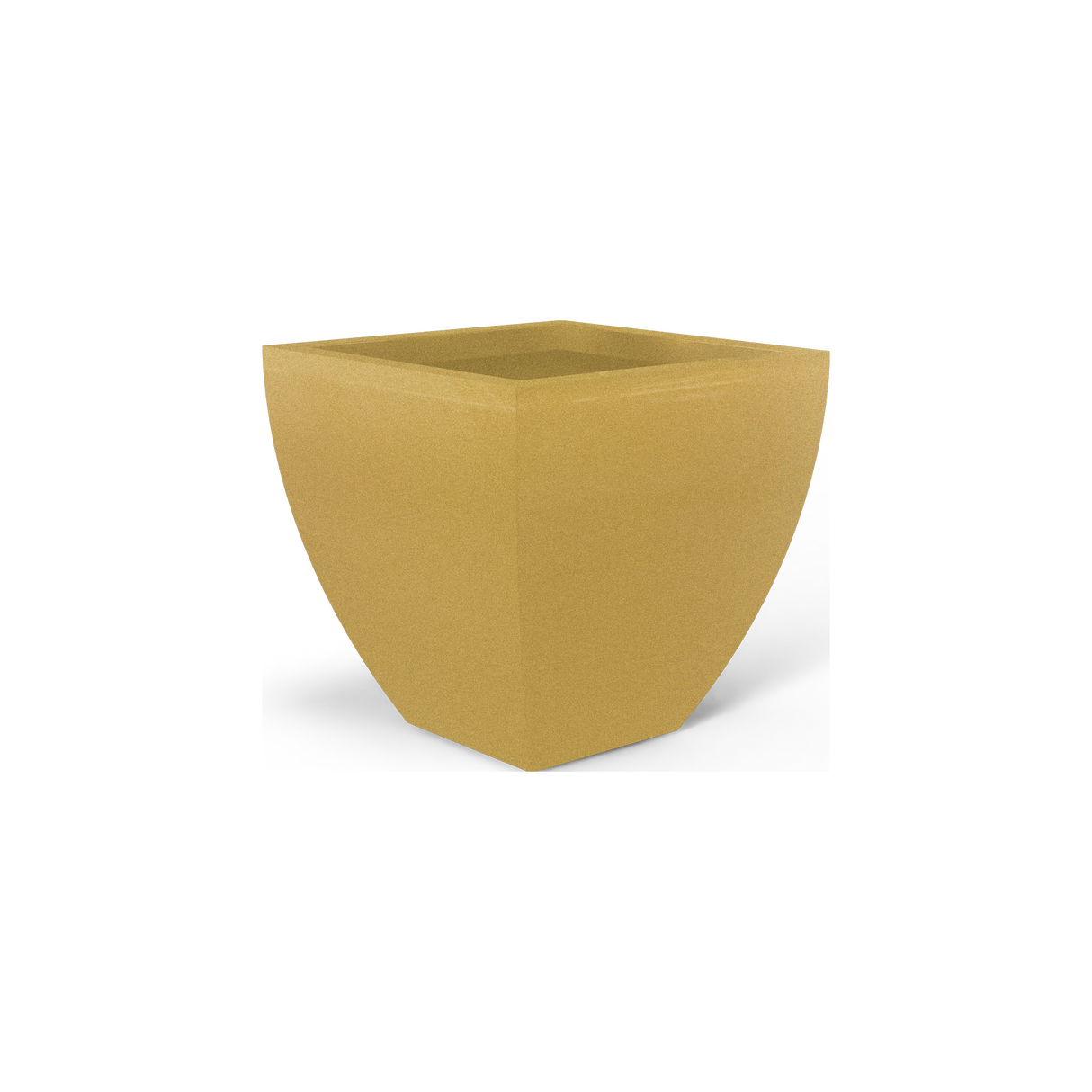 Lima tapered square fiberglass planter in Gloss Metallic Gold