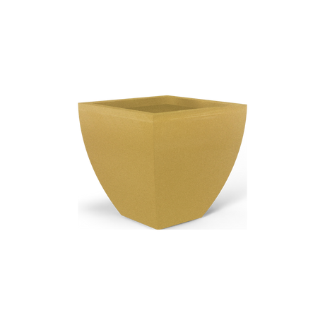 Lima tapered square fiberglass planter in Gloss Metallic Gold