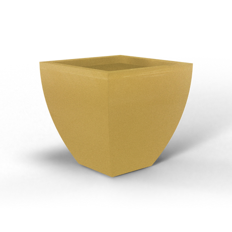 Lima tapered square fiberglass planter in Gloss Metallic Gold, studio render