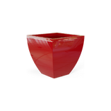 Lima tapered square fiberglass planter in Gloss Red
