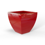 Lima tapered square fiberglass planter in Gloss Red, studio render