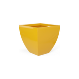 Lima tapered square fiberglass planter in Gloss Saffron