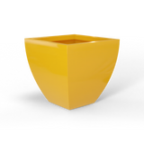 Lima tapered square fiberglass planter in Gloss Saffron, studio render