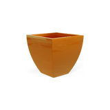 Lima tapered square fiberglass planter in Gloss Tangerine