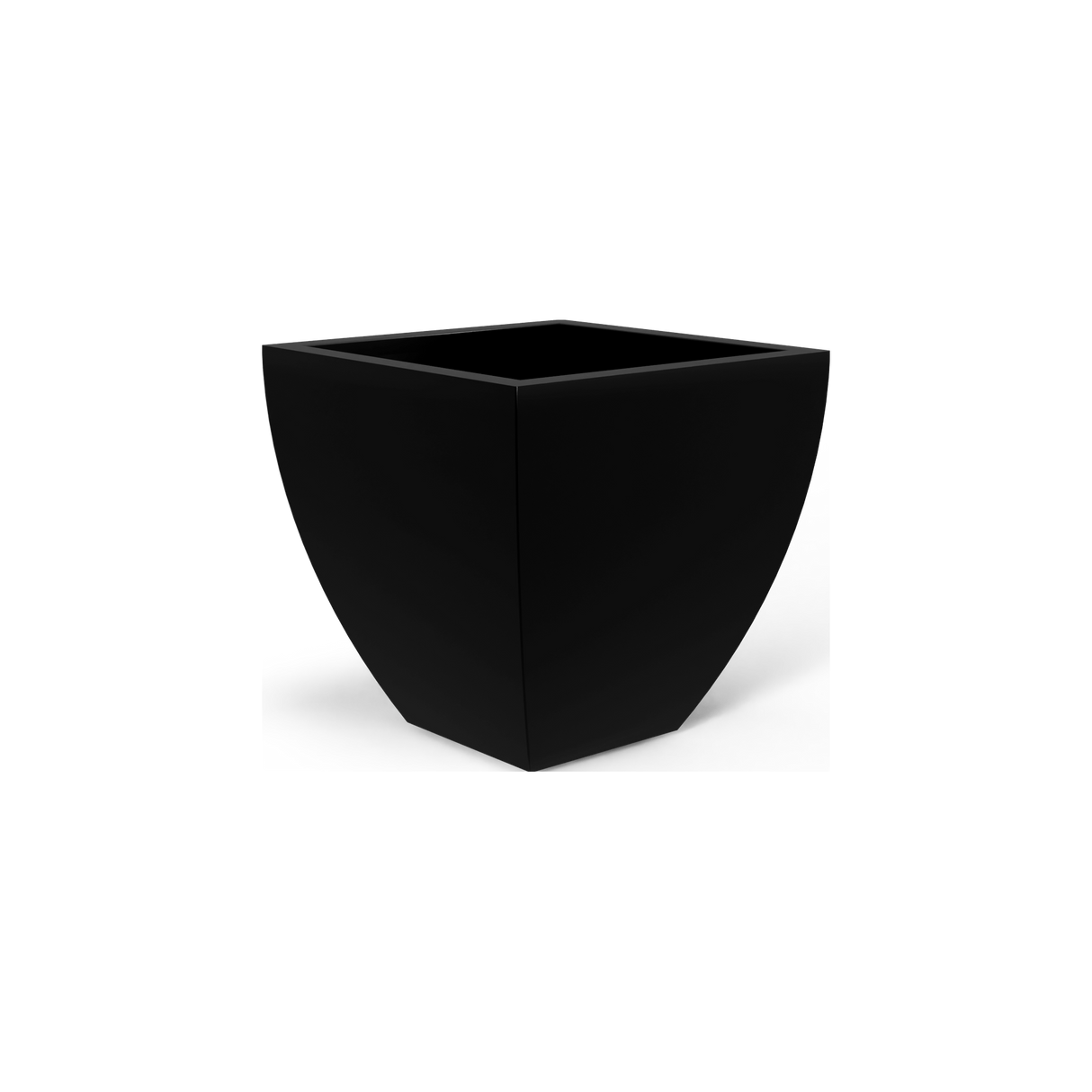 Lima tapered square fiberglass planter in Matte Black