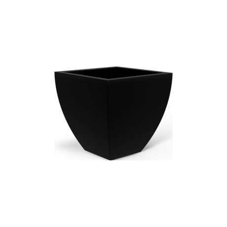 Lima tapered square fiberglass planter in Matte Black