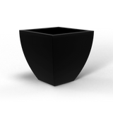 Lima tapered square fiberglass planter in Matte Black, studio render