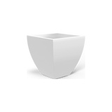 Lima tapered square fiberglass planter in Matte Bright White