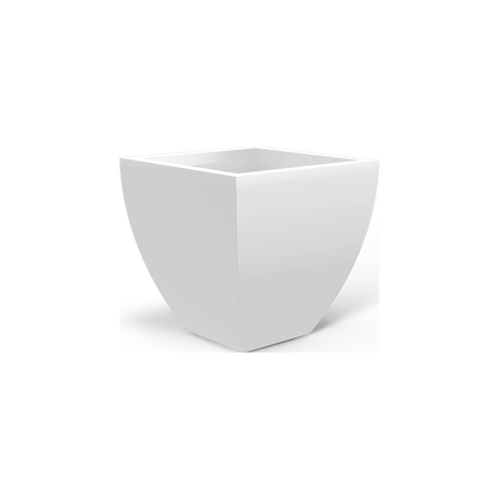 Lima tapered square fiberglass planter in Matte Bright White