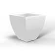 Lima tapered square fiberglass planter in Matte Bright White, studio render