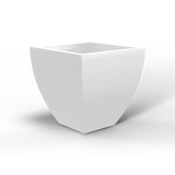 Lima tapered square fiberglass planter in Matte Bright White, studio render