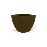 Lima tapered square fiberglass planter in Matte Bronze