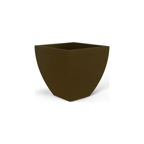 Lima tapered square fiberglass planter in Matte Bronze