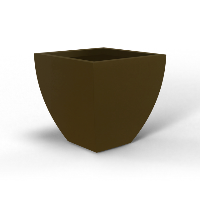 Lima tapered square fiberglass planter in Matte Bronze, studio render