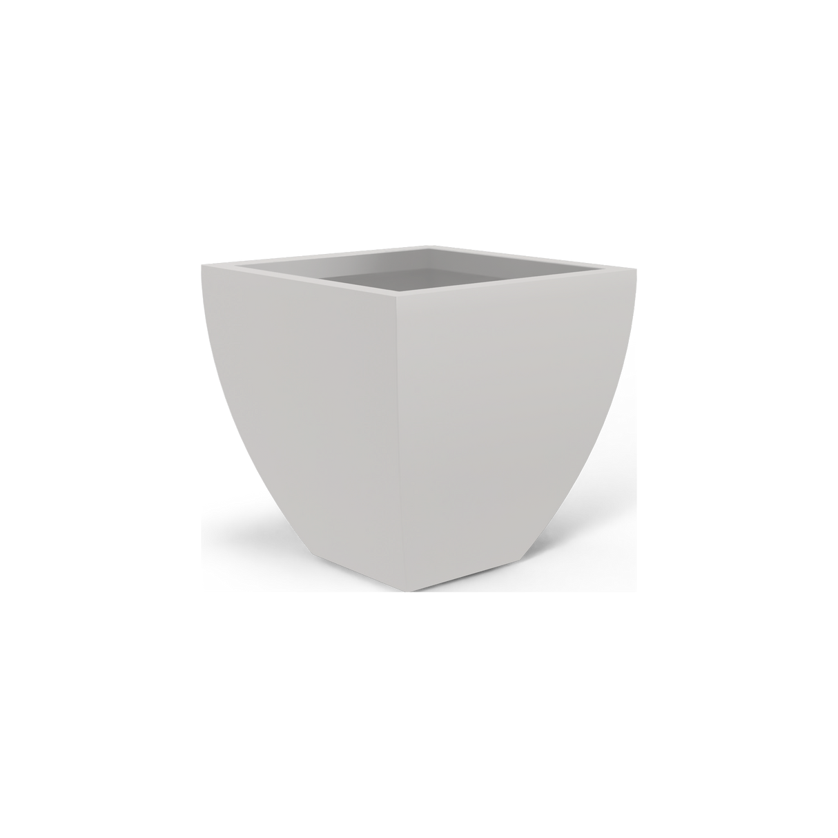 Lima tapered square fiberglass planter in Matte Cement Grey