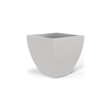 Lima tapered square fiberglass planter in Matte Cement Grey