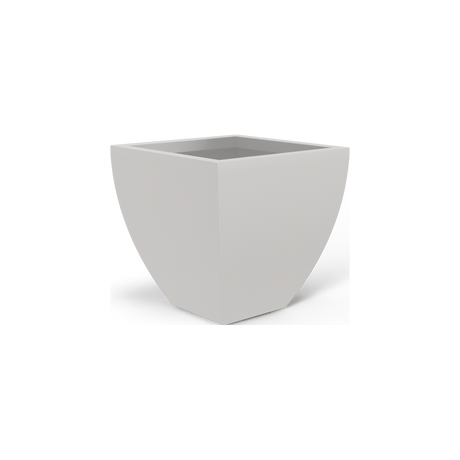 Lima tapered square fiberglass planter in Matte Cement Grey