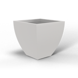 Lima tapered square fiberglass planter in Matte Cement Grey, studio render