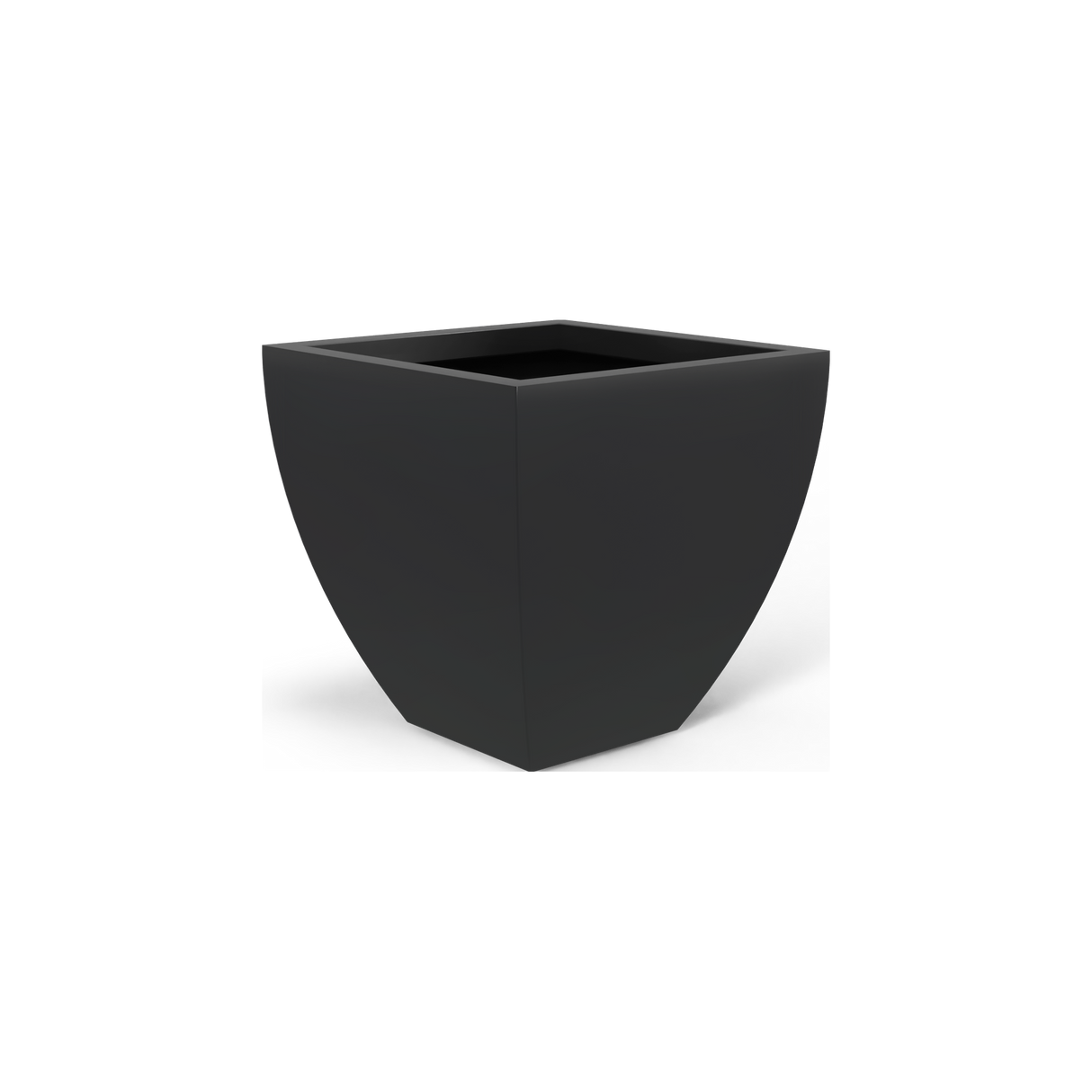 Lima tapered square fiberglass planter in Matte Charcoal
