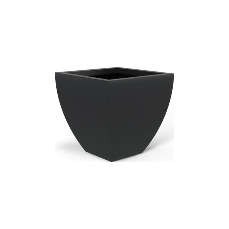 Lima tapered square fiberglass planter in Matte Charcoal