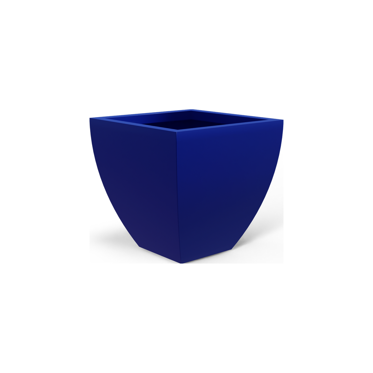 Lima tapered square fiberglass planter in Matte Cobalt Blue