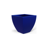 Lima tapered square fiberglass planter in Matte Cobalt Blue