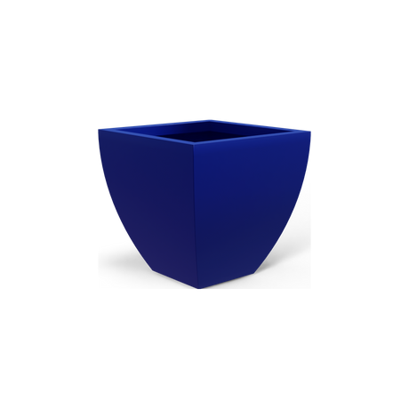 Lima tapered square fiberglass planter in Matte Cobalt Blue