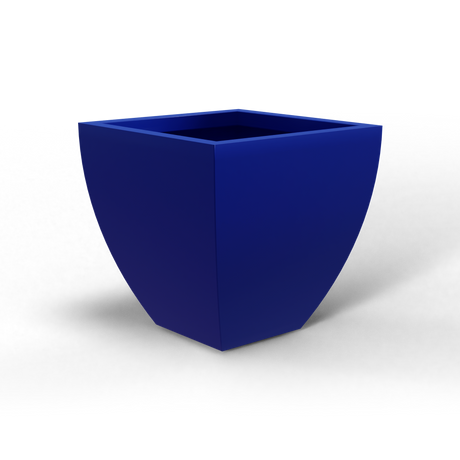 Lima tapered square fiberglass planter in Matte Cobalt Blue, studio render