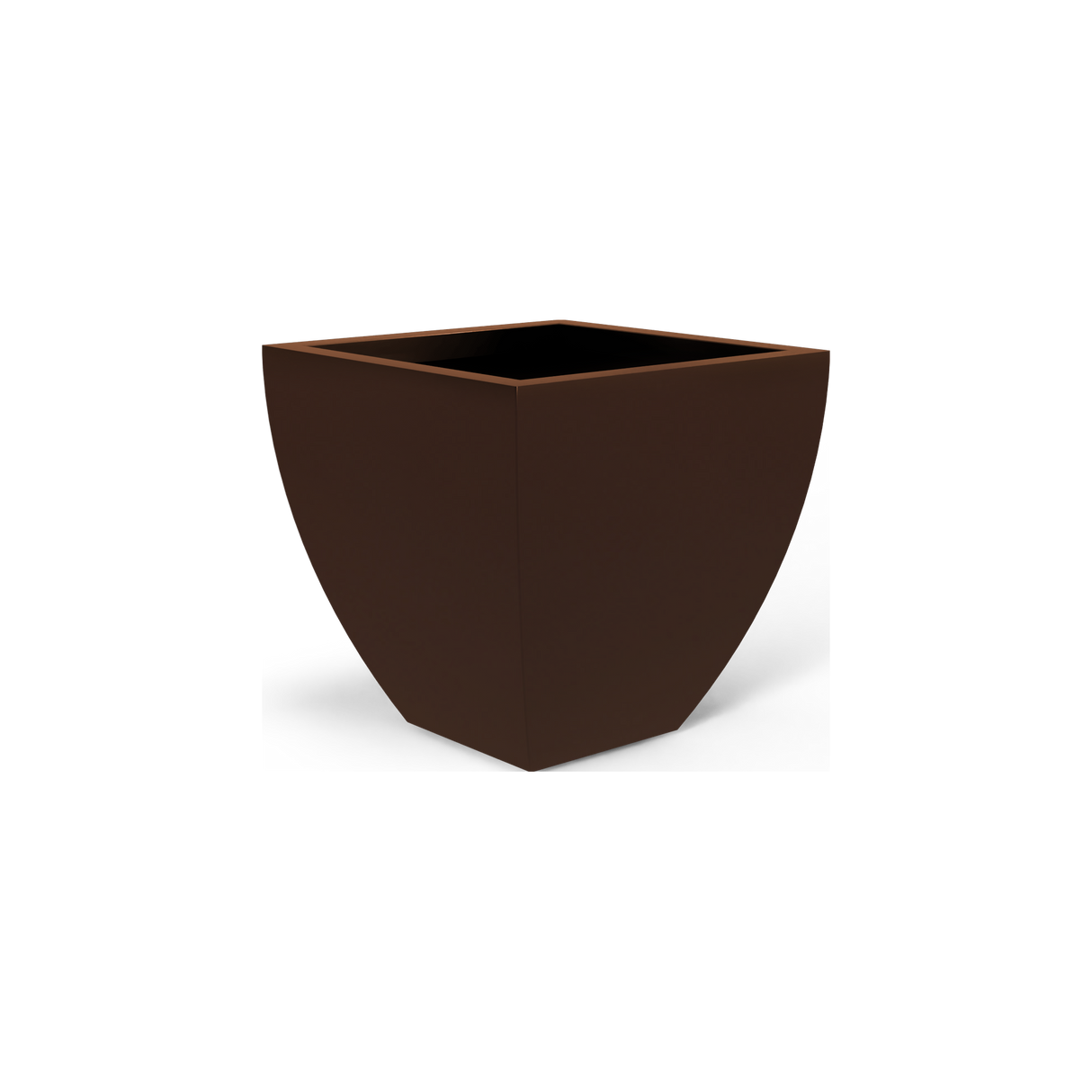 Lima tapered square fiberglass planter in Matte Dark Brown