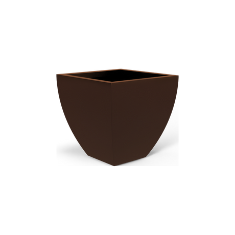 Lima tapered square fiberglass planter in Matte Dark Brown