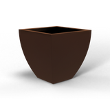 Lima tapered square fiberglass planter in Matte Dark Brown, studio render