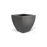 Lima tapered square fiberglass planter in Matte Gunmetal