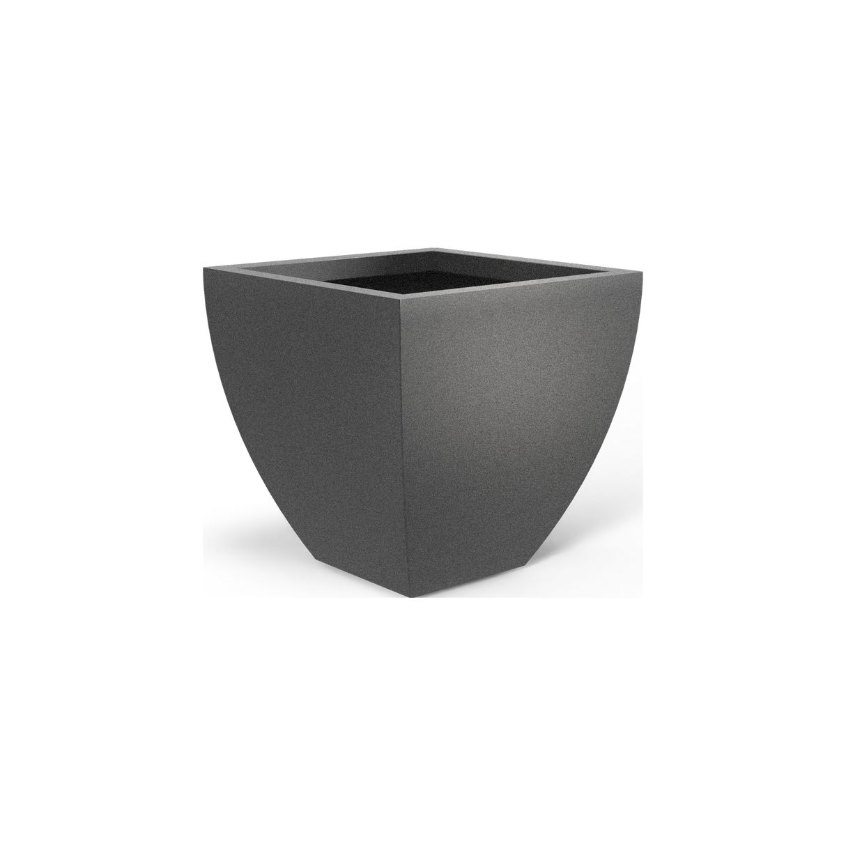Lima tapered square fiberglass planter in Matte Gunmetal