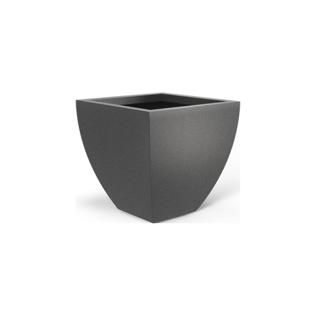 Lima tapered square fiberglass planter in Matte Gunmetal