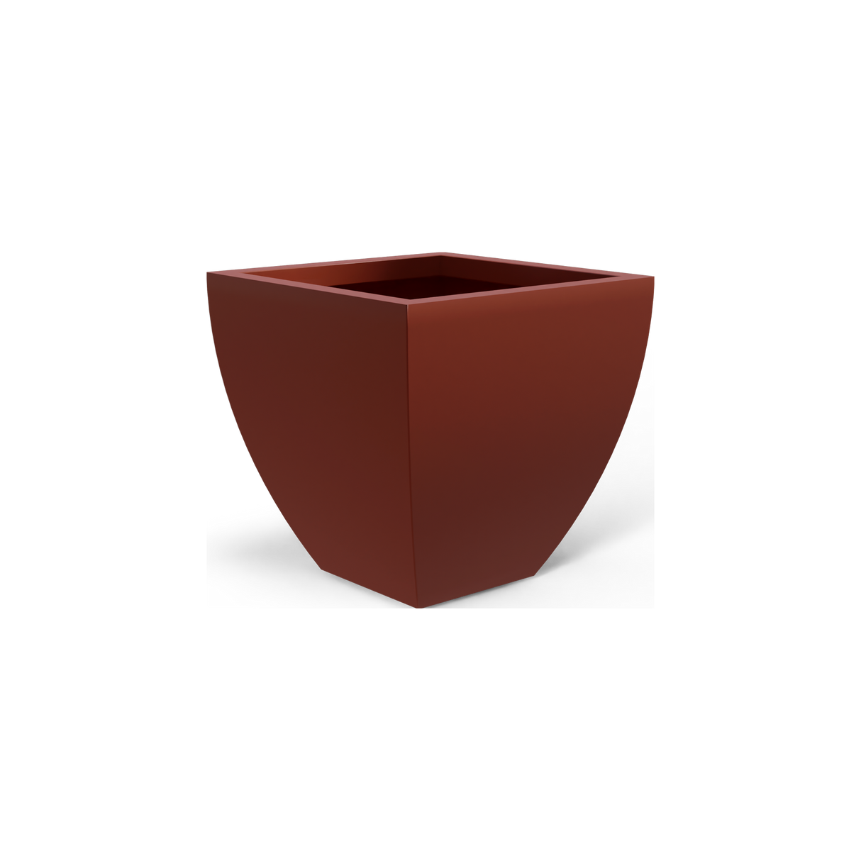 Lima tapered square fiberglass planter in Matte Terra Cotta
