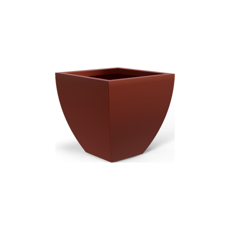 Lima tapered square fiberglass planter in Matte Terra Cotta
