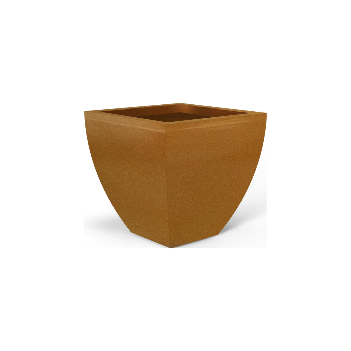 Lima tapered square fiberglass planter in Metallic Bronze