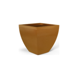 Lima tapered square fiberglass planter in Metallic Bronze