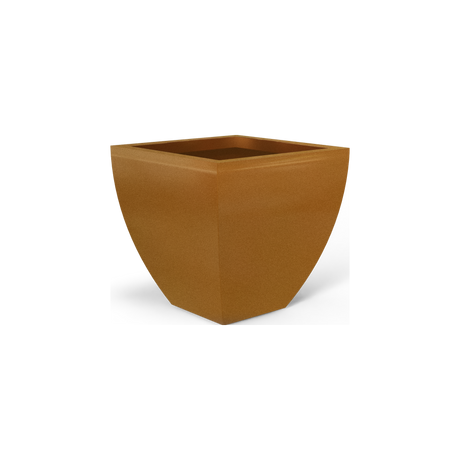 Lima tapered square fiberglass planter in Metallic Bronze