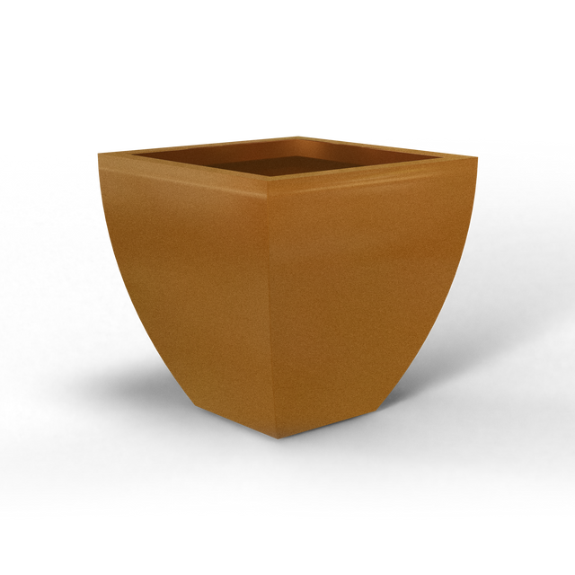 Lima tapered square fiberglass planter in Metallic Bronze, studio render