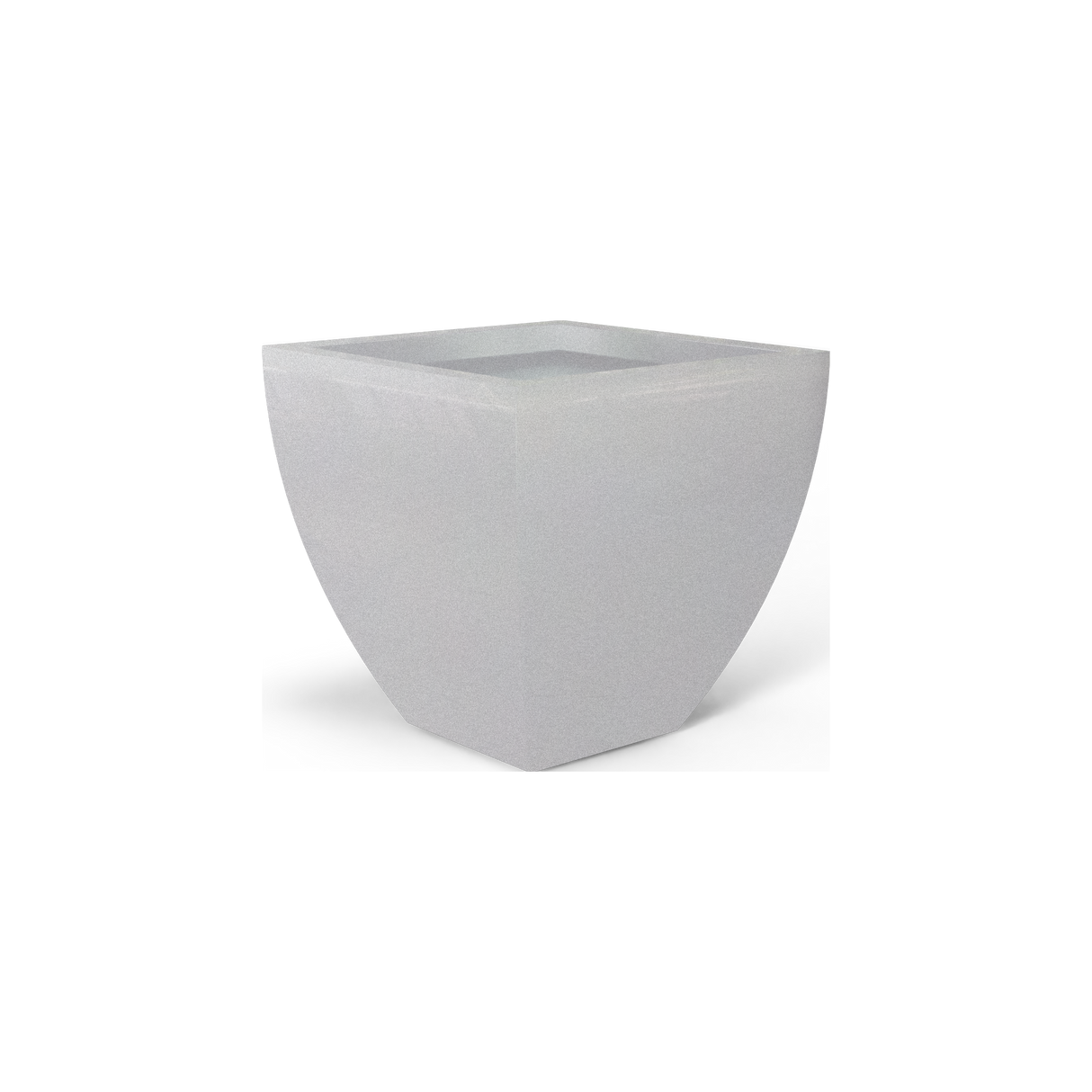Lima tapered square fiberglass planter in Metallic Silver