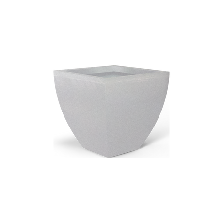Lima tapered square fiberglass planter in Metallic Silver