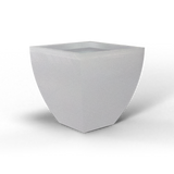 Lima tapered square fiberglass planter in Metallic Silver, studio render