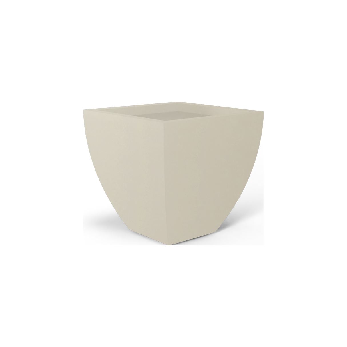 Lima tapered square fiberglass planter in Satin Beige