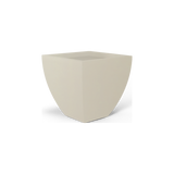 Lima tapered square fiberglass planter in Satin Beige