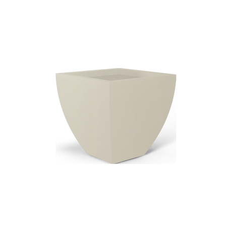 Lima tapered square fiberglass planter in Satin Beige