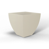 Lima tapered square fiberglass planter in Satin Beige, studio render