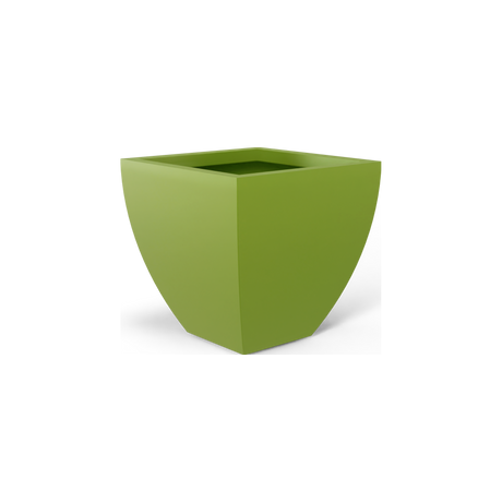 Lima tapered square fiberglass planter in Satin Green