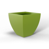 Lima tapered square fiberglass planter in Satin Green, studio render